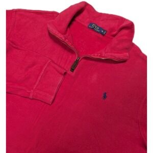 Polo Ralph Lauren Quarter Zip Ribbed Pullover Red Men's XL